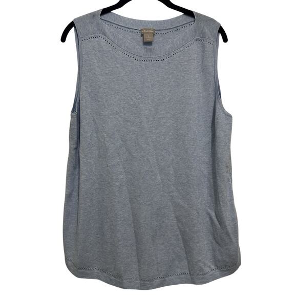 Chico's Tank Shirt Womens XL 3 Blue Basic Layer Wide Strap Summer Rayon Nylon - Picture 1 of 7